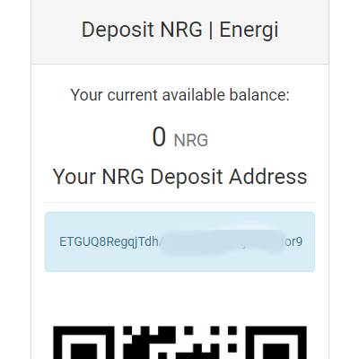 Address NRG untuk proses deposit di CoinExchange.io