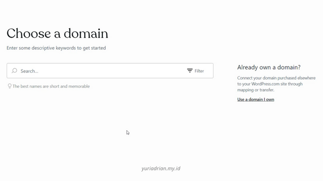 Langkah memilih nama domain
