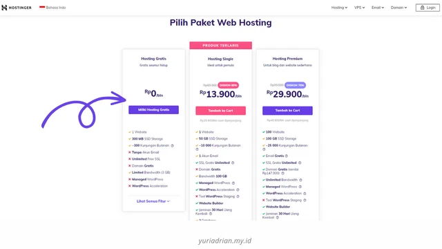 Pilihan Paket Webhosting